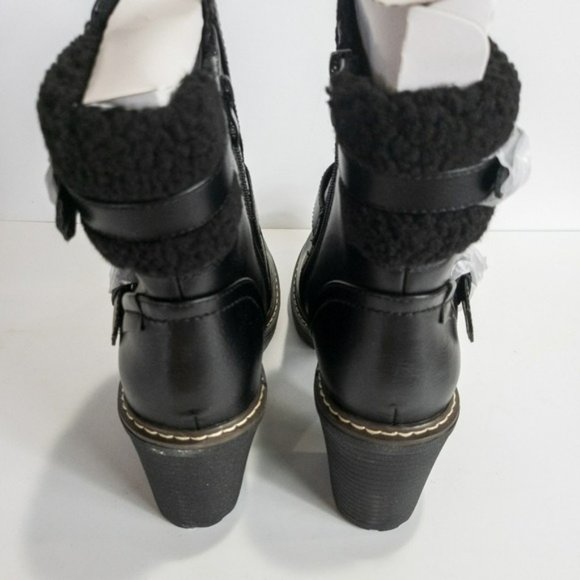 Olivia Miller Storm Chunky Heel Booties Black -9 - Picture 4 of 4